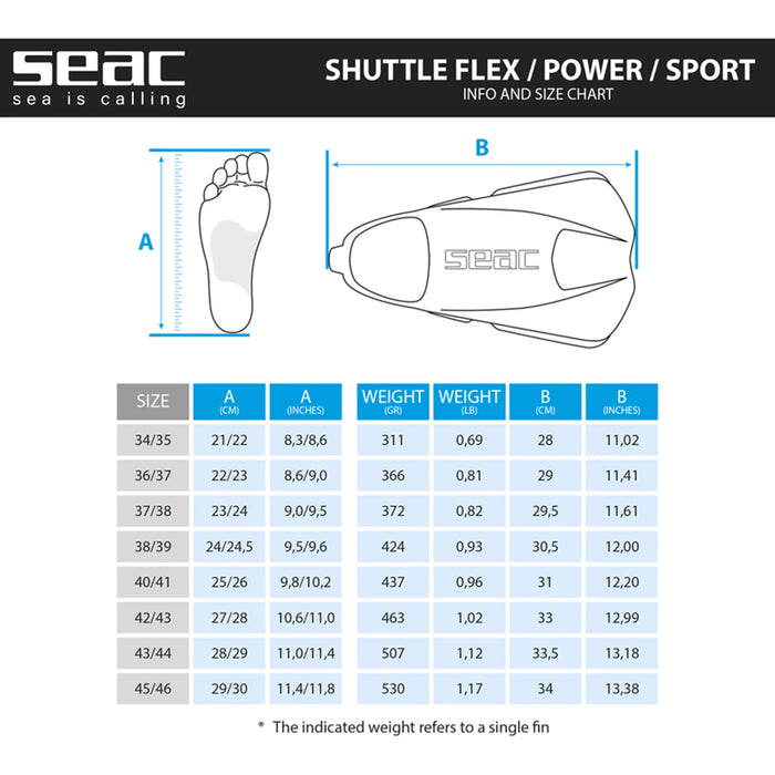 Snorkeling Fins SEAC Shuttle Sport