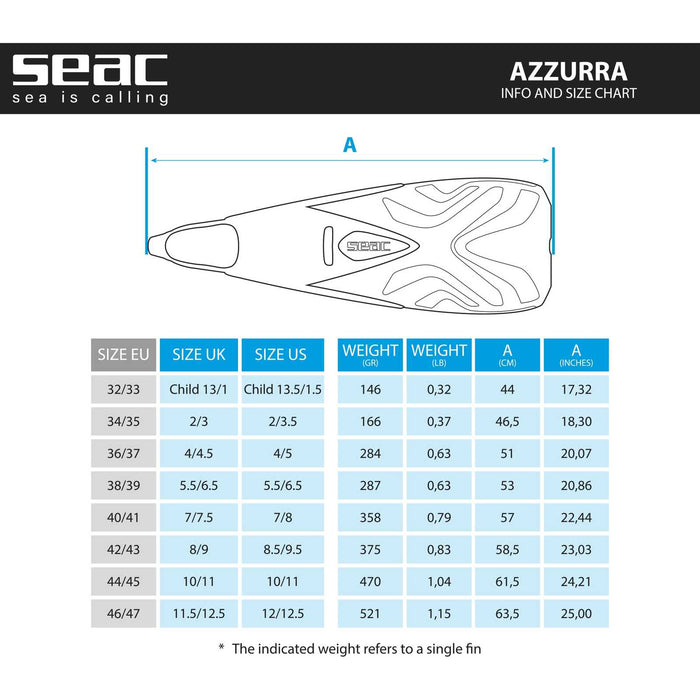 Aletas de Snorkel Azzurra Niños Rosa 32-33 Seac 71-54P-32-33