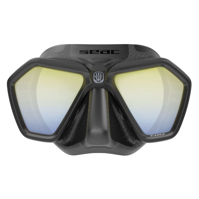 Máscara de Freediving y Spearfishing Eagle Lentes Espejadas Negras-Amarillas Seac 75-66NY-SBL-LS