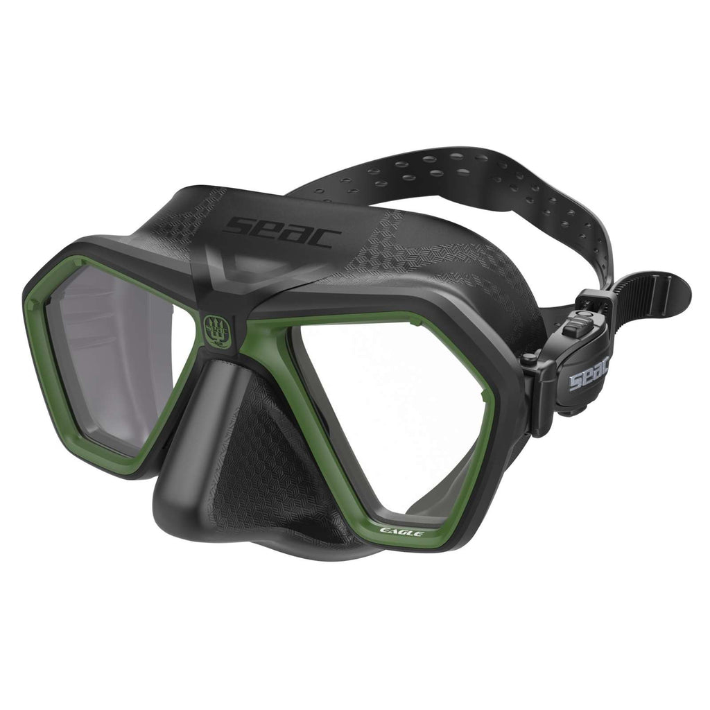 Máscara de Freediving y Spearfishing Eagle Negra-Verde Seac 75-66V-SBL