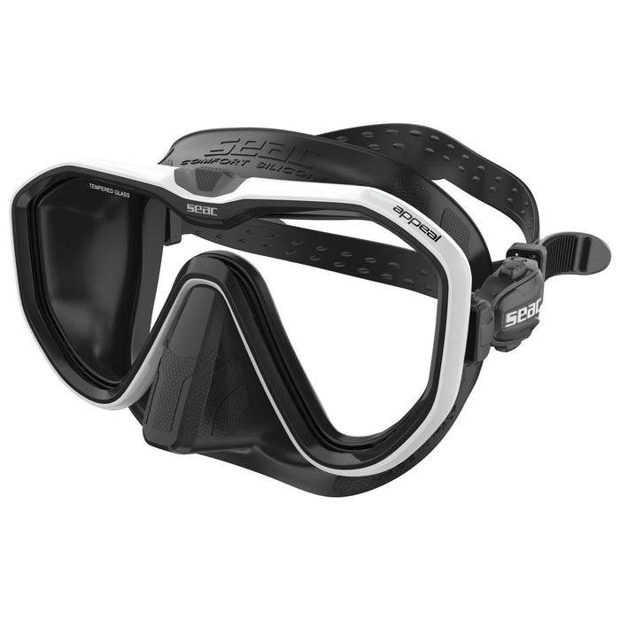 Máscara de Buceo Appeal Negra-Blanca Seac 75-73W-SBL