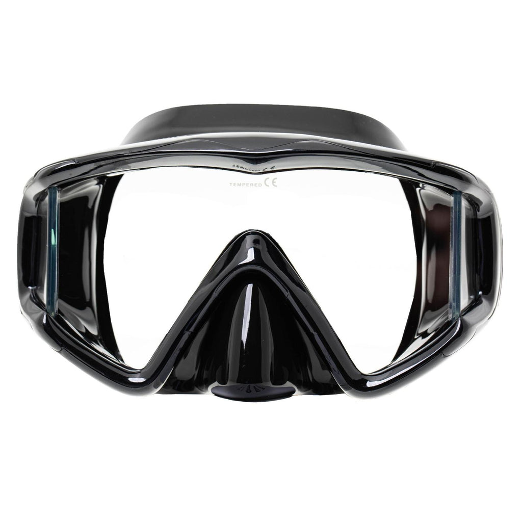 Máscara de buceo panorámica grande negra Marlin 9897