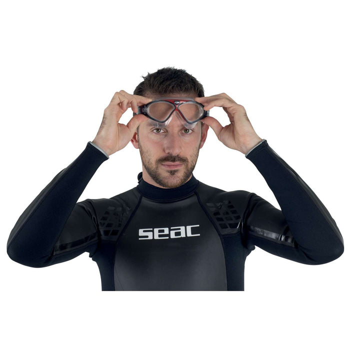Máscara de Natación Vision Hd Transparente-Rojo Seac 9908R