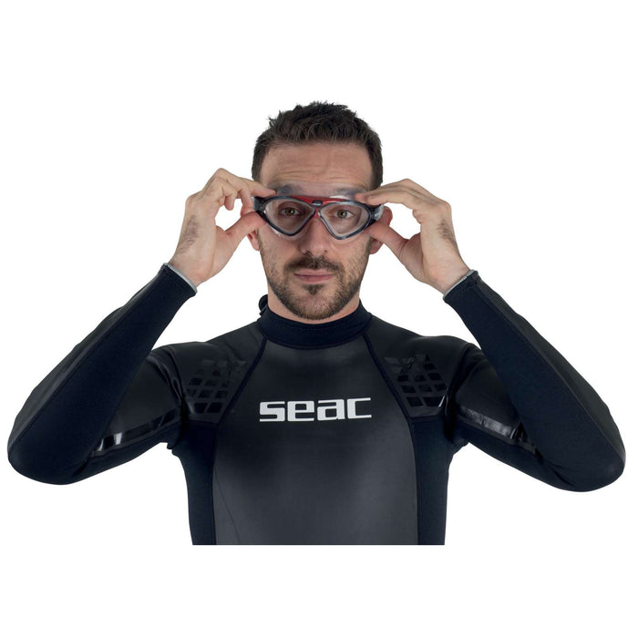 Máscara de Natación Vision Hd Transparente-Rojo Seac 9908R
