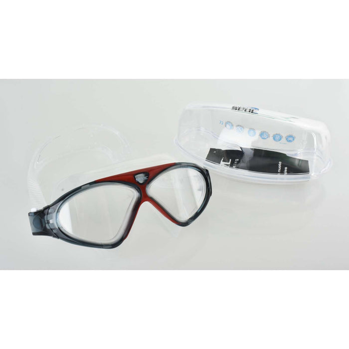 Máscara de Natación Vision Hd Transparente-Rojo Seac 9908R