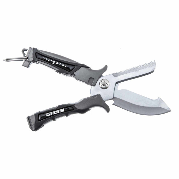 Cuchillo-Tijera Alligator Negro 17,5cm Cressi RC559200