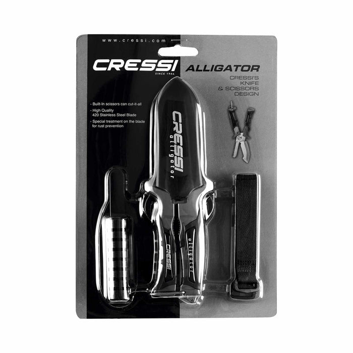 Cuchillo-Tijera Alligator Negro 17,5cm Cressi RC559200