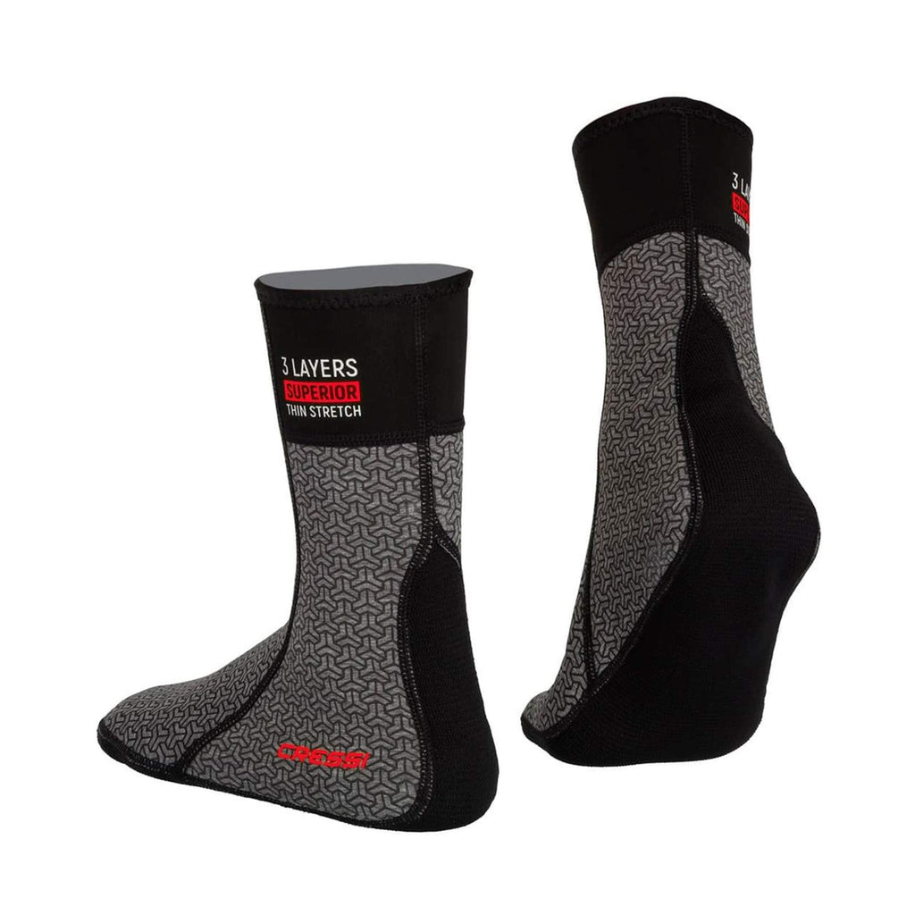 Calcetines de buceo térmicos mono interior gris-negro S-38-39 Cressi CLW475702