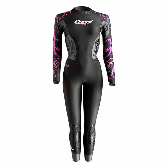 Traje de Neopreno Kuwae Mujer 2-3-4mm Negro-Rosa L-4 Cressi DG002614