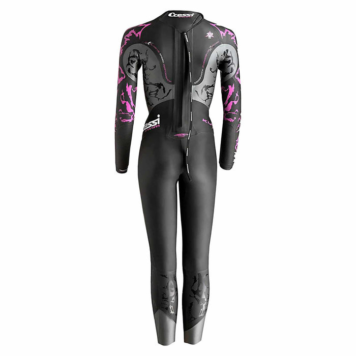 Traje de Neopreno Kuwae Mujer 2-3-4mm Negro-Rosa L-4 Cressi DG002614