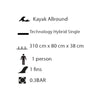 Kayak Inflable Hawk 310 1 Persona Kohala KHS310