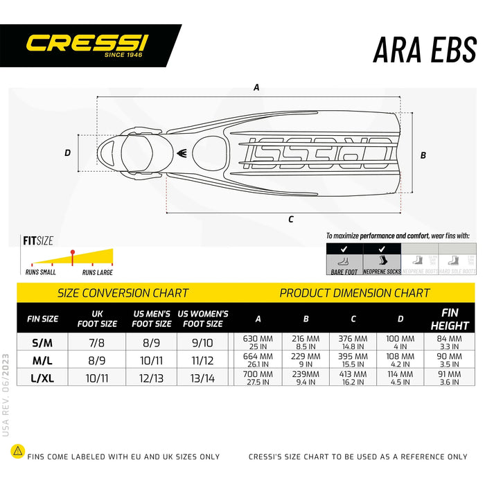 Scuba Diving Fins Master Ara EBS Cressi